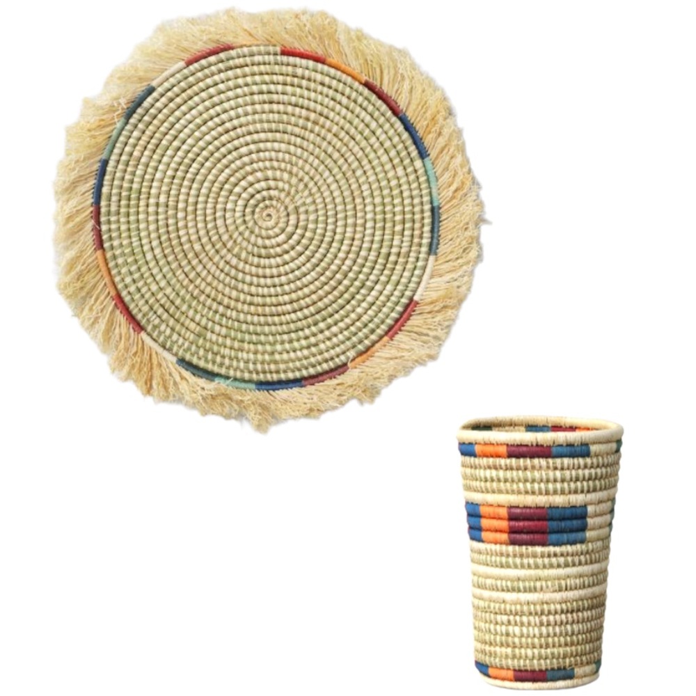 All Across Africa Woven Vase and Wall Art Set - Threshold